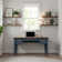 Brixham 53 inch Writing Desk, No Assembly Required, Blue Denim and Whiskey Finish