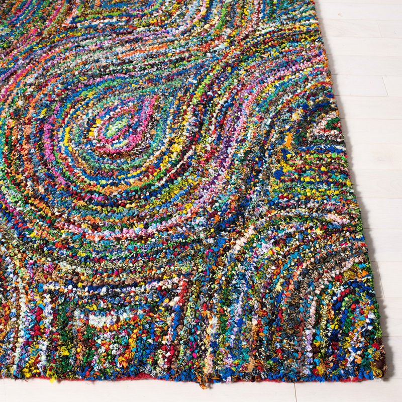 Hanningt Hand Tufted Cotton Abstract Rug, Square 6'