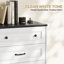Commode de style champêtre à 5 tiroirs, 70 cm de largeur, grand coffre de rangement pour chambre, salon, entrée, blanc