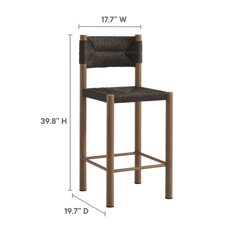 Ensemble de 2 tabourets de comptoir d'extérieur en rotin et aluminium Parkland, Noyer, H 26 po