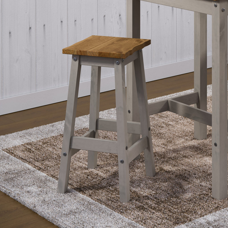 Steele Solid Wood Counter Stool, Grey