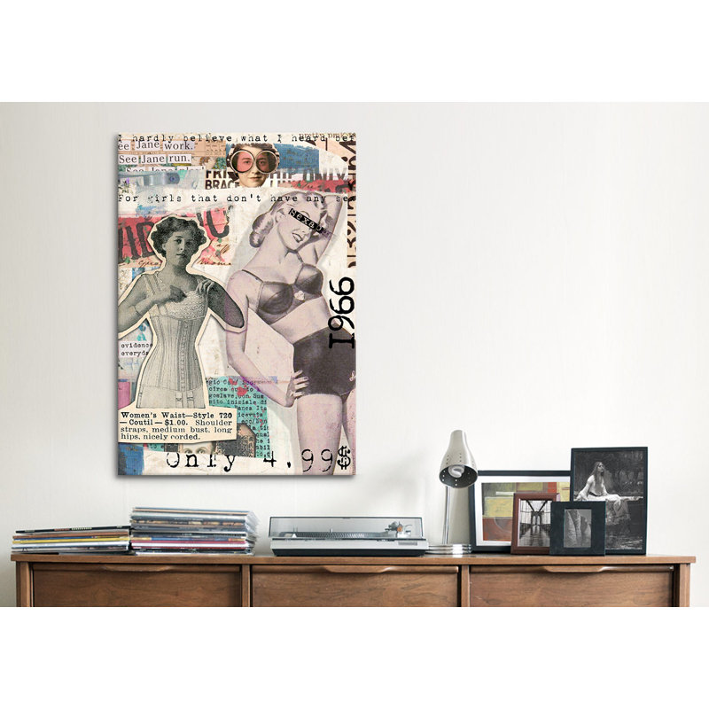 «Vintage Fashion # 5» par Luz, impression sur toile tendue, H 60 po x l 40po x P 1,5 po, Pas de tapis, Toile tendue
