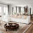 120" Wide 4- Piece White Microfiber Reversible Modular Living Room Sectional Sofa-278541429
