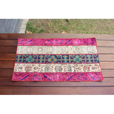 Vibrant Vintage Turkish Door Mat With Colorful Floral Pattern For Unique Home Decor