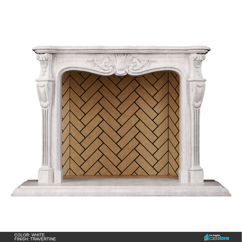 Ani Fireplace Surround, White Travertine