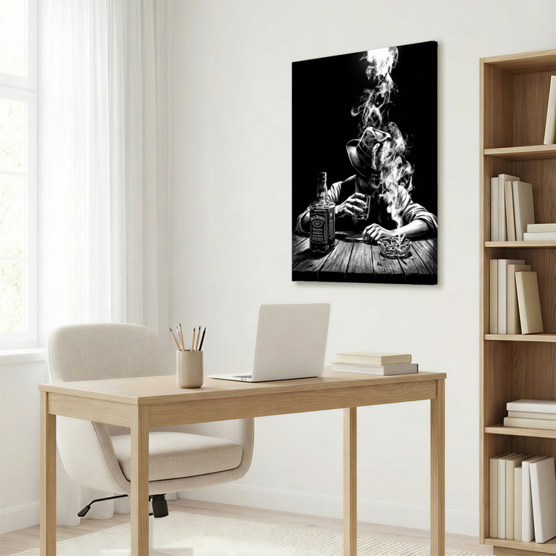 Ensemble de 1 tableau sur toile Smoke Whisky (effet whisky), 2840