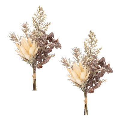 Ensemble de 2 paillettes de pin scintillant Protea