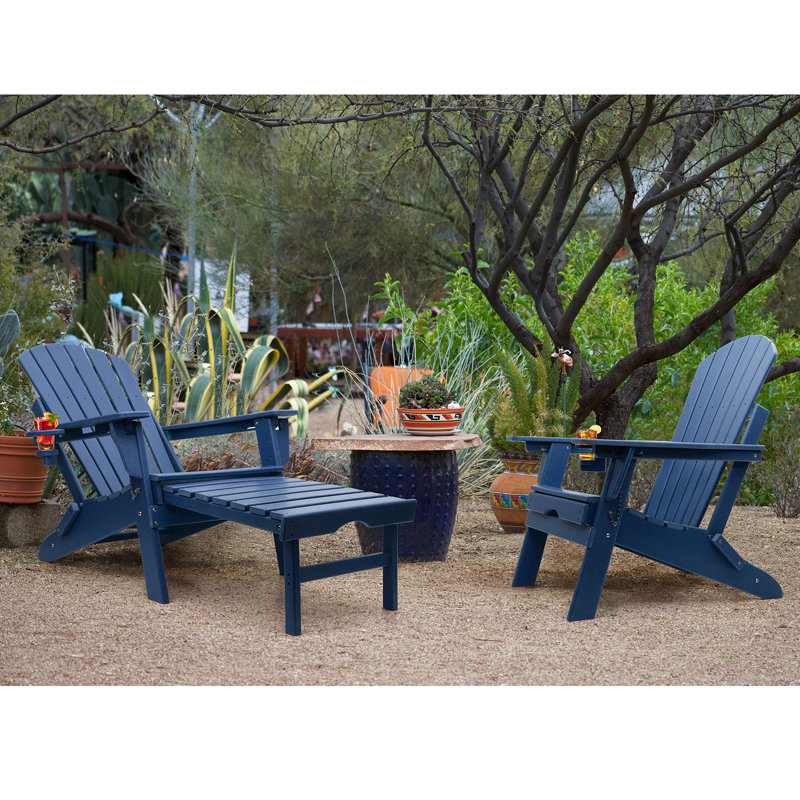 Chaise Adirondack avec repose-pieds Azur, Bleu