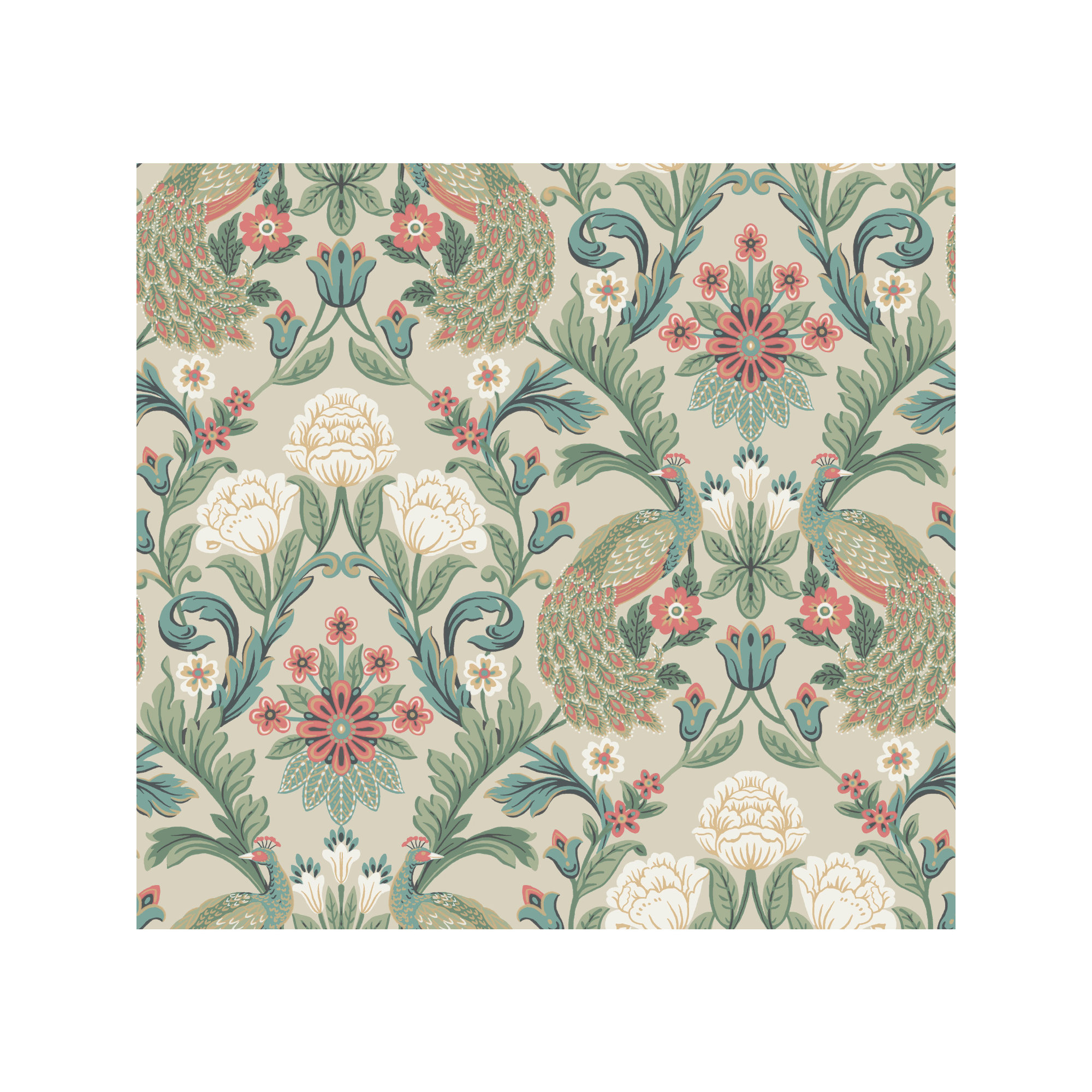 Harmony Floral Wallpaper, Taupe