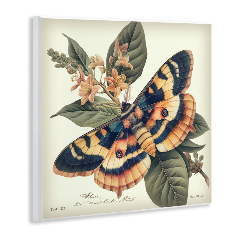 Art mural détaillé «Moth & Lilies» par Steve Huntziker