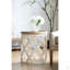 Grande table d'appoint 23 po blanche vieillie
