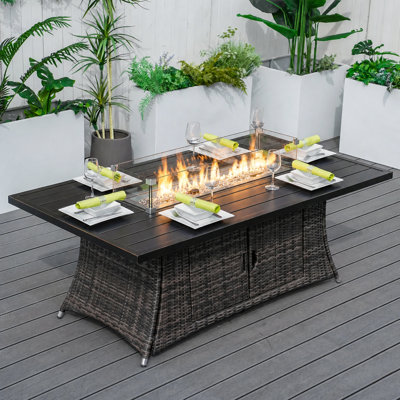 Table de foyer d'extérieur au propane H 27 po x l 71 po