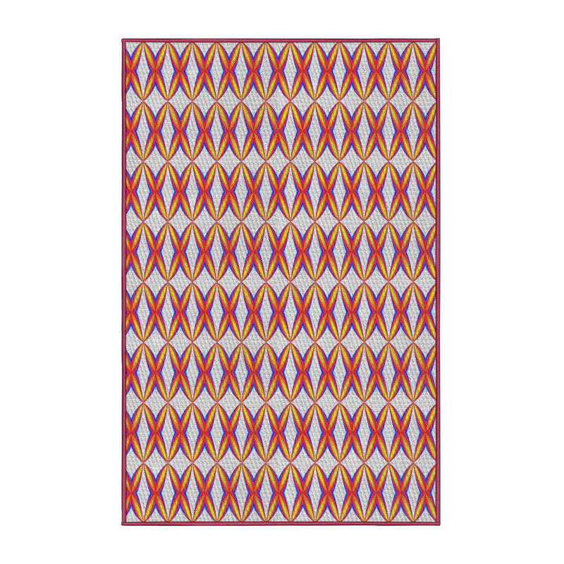 Tapis rose/zone grise à motifs Boxford, Rectangle 5 pi x 7 pi