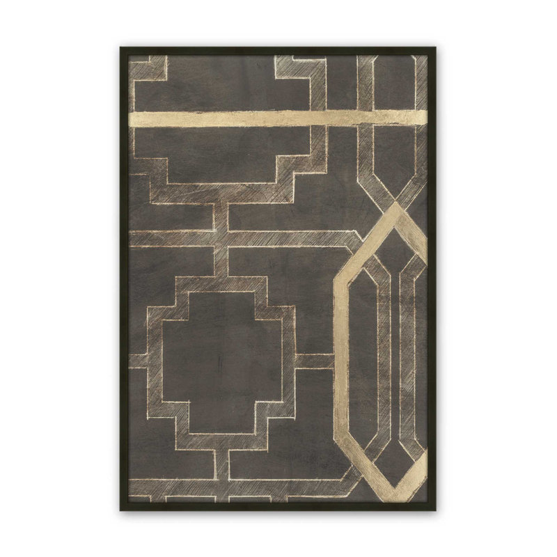 «Trellis Pattern I» par Ethan Harper, reproduction d'art, Impression sur cadre ouvert sans papier mat, Noir