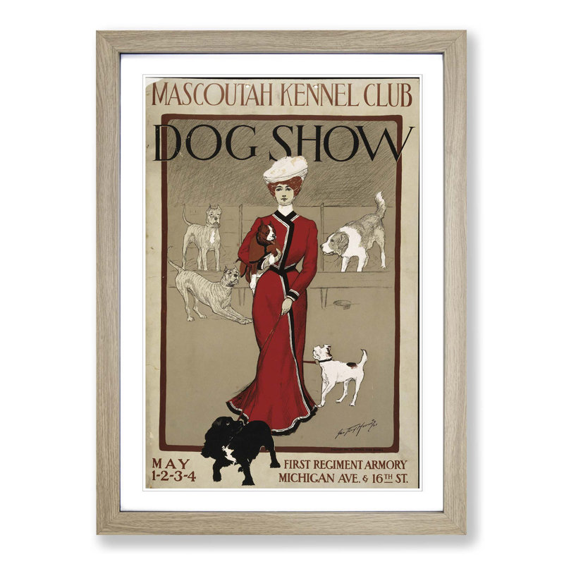 Vintage Mascoutah Dog Show Framed Vintage Advertisement - Framed Print, Oak