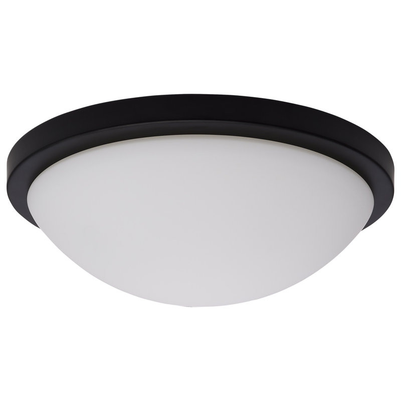Glass LED Flush Mount, 3.88" H x 11" W x 11" D, Matte Black