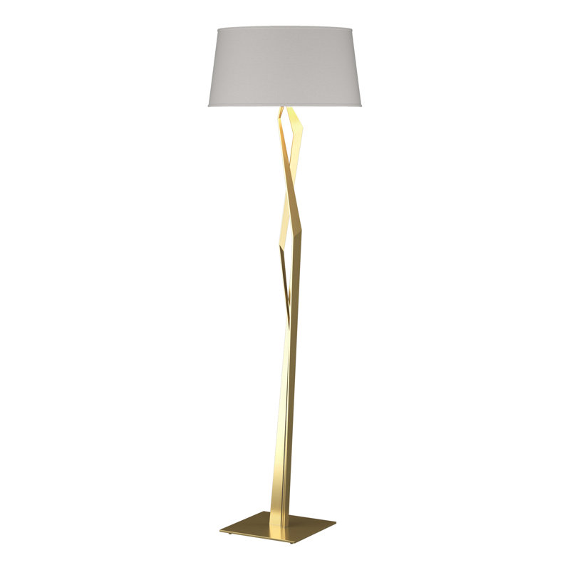 Facet 66" Novelty Floor Lamp, Flax, Modern Brass