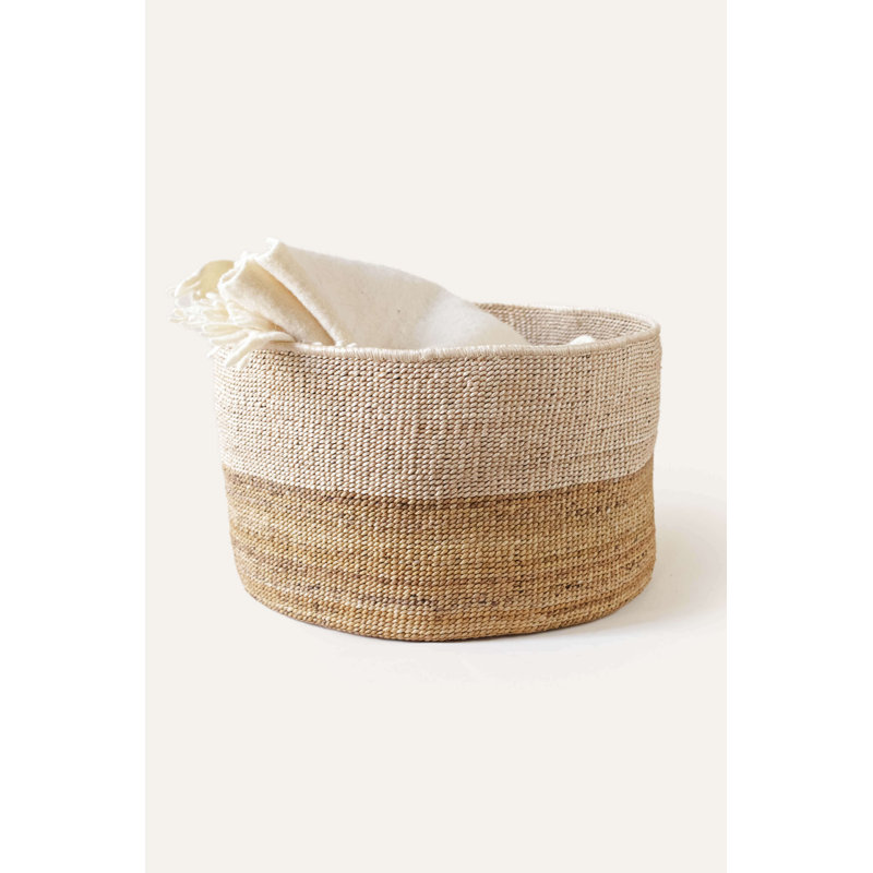 Two-Tone Banana Leaf Floor Basket