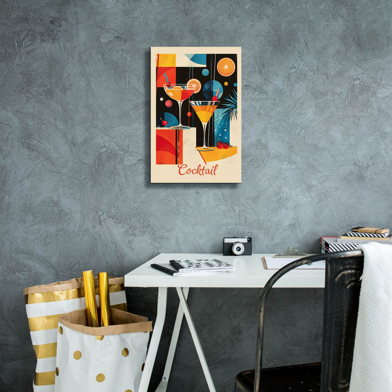  «Vintage Abstract Cocktail Affiche 1» par Momart, art mural sur toile, 12 po x 18 po, H 18 po x l 12 po