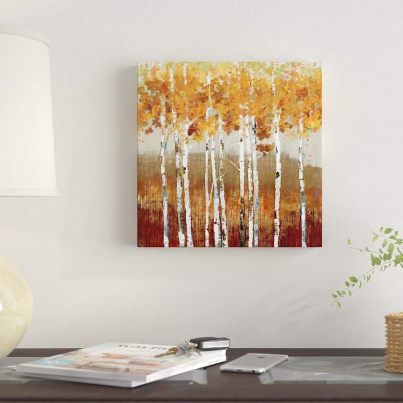 «Golden Landscape» par Allison Pearce - impression, H 26 po x l 26 po x P 1,5 po, Toile tendue, Pas de tapis