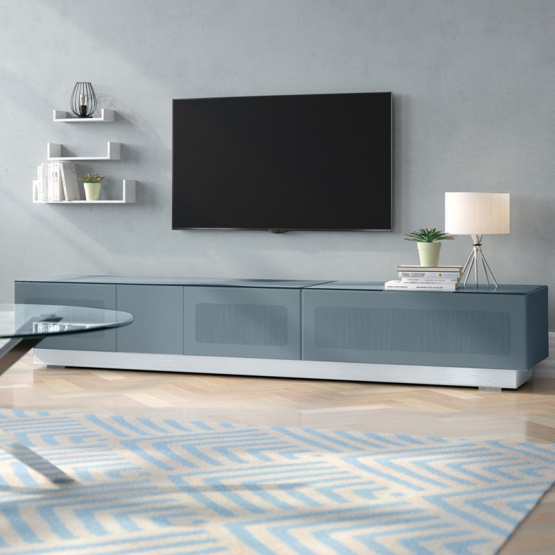 Abarne TV Stand for TVs up to 88", 36cm H x 210cm W x 47cm D, White