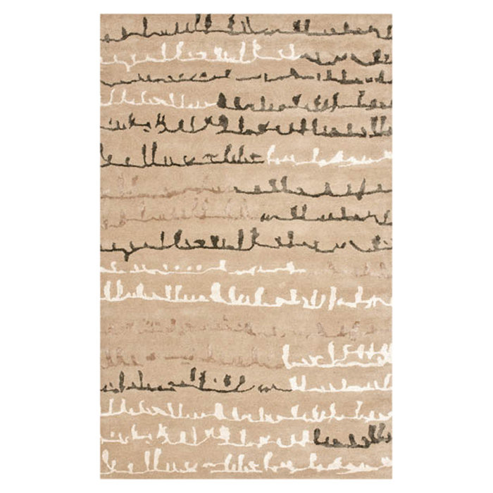 Soho Hand Tufted Wool & Viscose Pile Abstract Rug in Beige