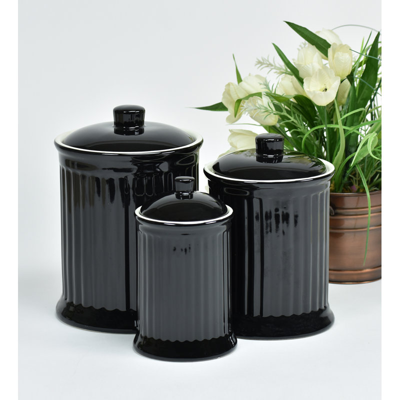 Ensemble de 3 pots Simsbury, Noir