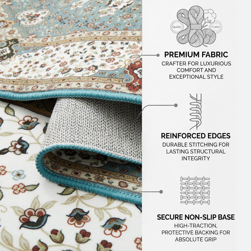 Audene Rectangle Vintage Look Shaggy Indoor / Outdoor Washable Area Rug, Runner 60 x 220 cm
