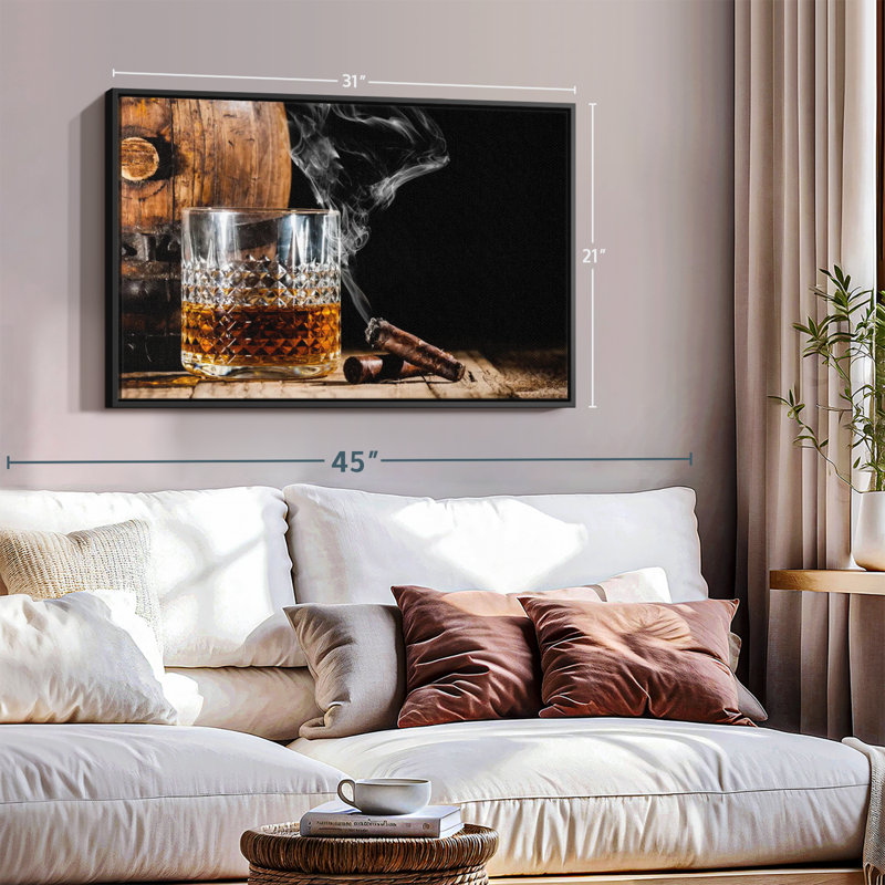 Nourriture et boisson «Bourbon Barrel And Cigar», H 31 po x l 21 po