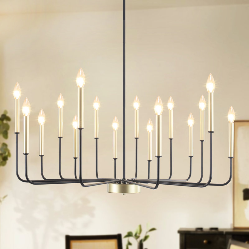 Lustre tamerah classique / traditionnel à 16 lumières à intensité variable, 14.25" H x 37.99" W x 37.99" D