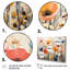«Coral Orange Whimsical Botanical Wilds I - Abstract Botanicals», reproduction sur toile encadrée-1913457345-1913457352