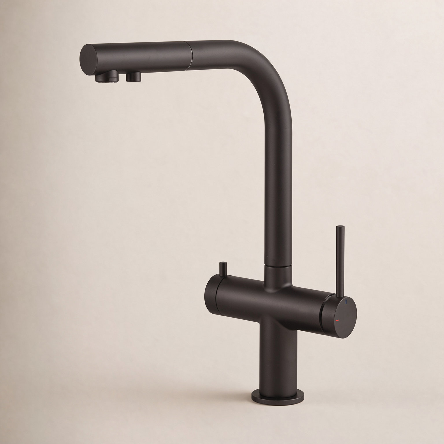 KIBI Circular 2-in-1 Pull-Out Faucet, Matte Black