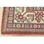 Tapis rouge / bleu en laine noué à la main de conception unique 5 pi 9 po x 8 pi 11 po