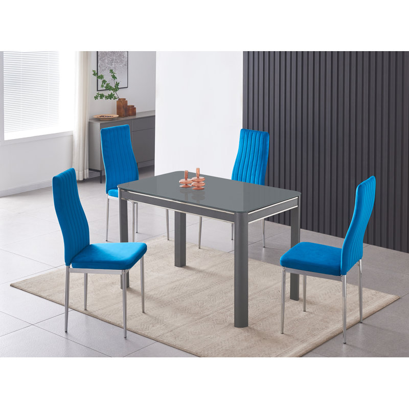 Aadaya 4 - Person Dining Set, Blue