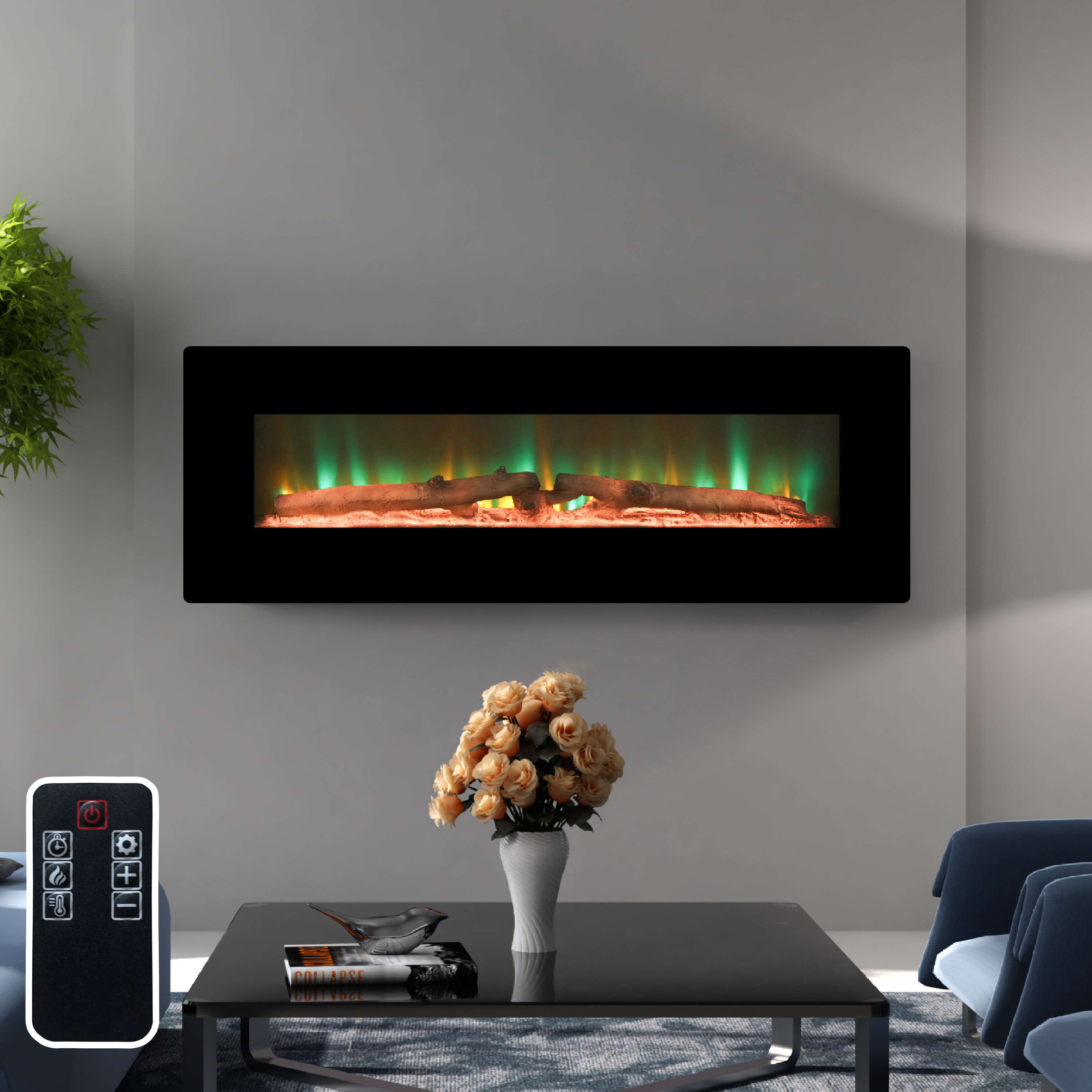 Orren Ellis Matanna 48'' W Electric Fireplace u0026 Reviews | Wayfair
