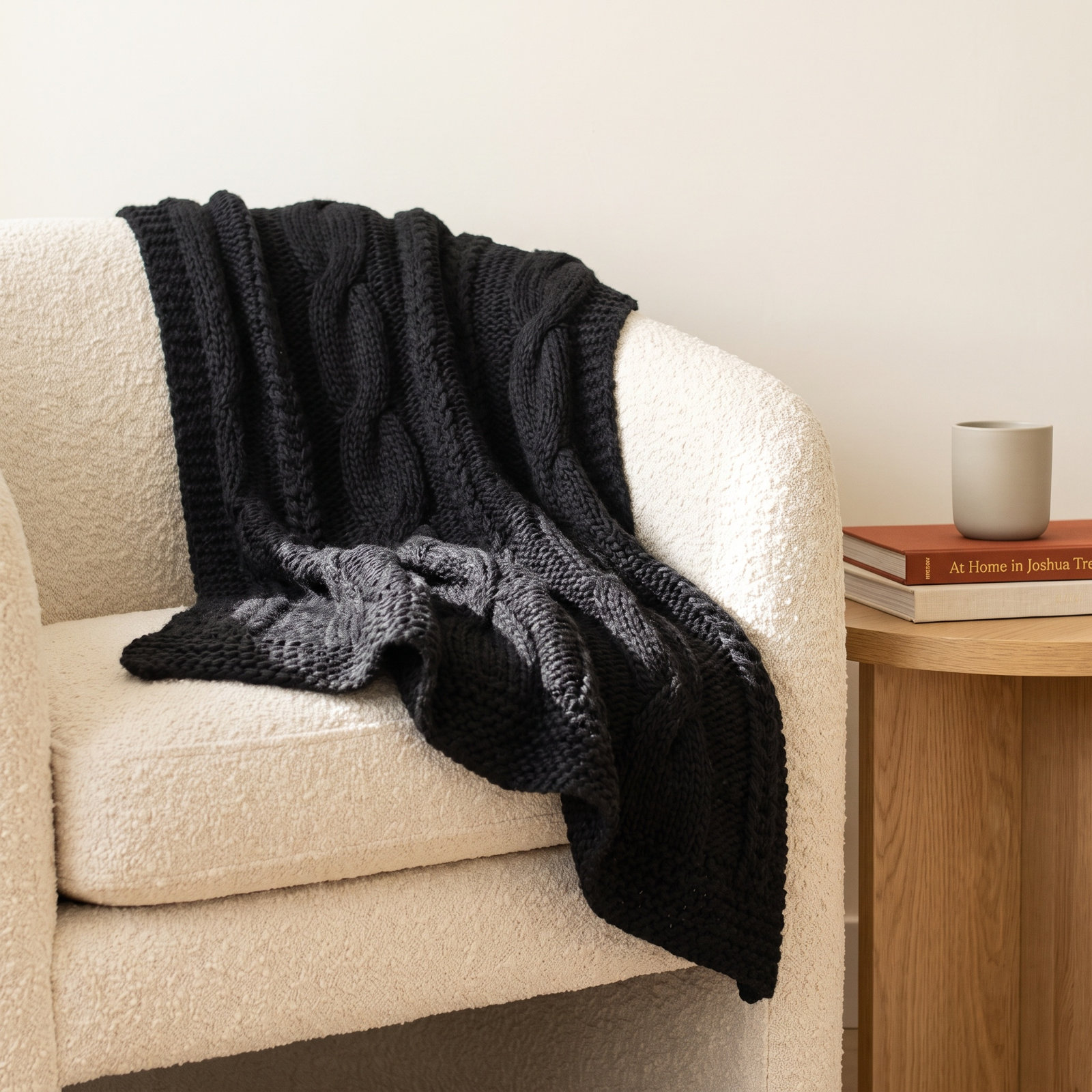 Wool Throw Blanket, Asphalt
