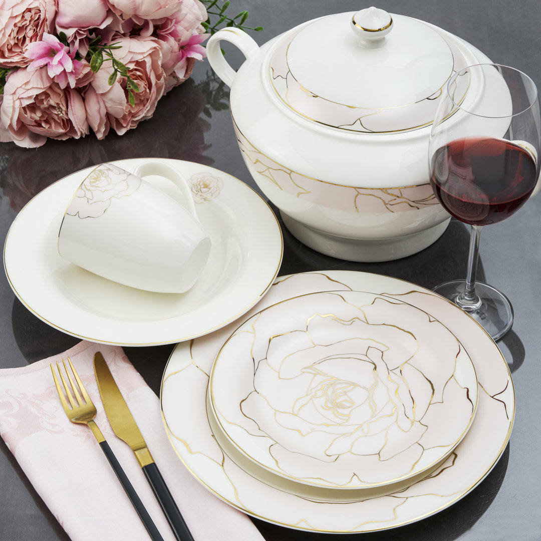 Blumofe Rose Blossom Bone China Soup Tureen Red Barrel Studio®