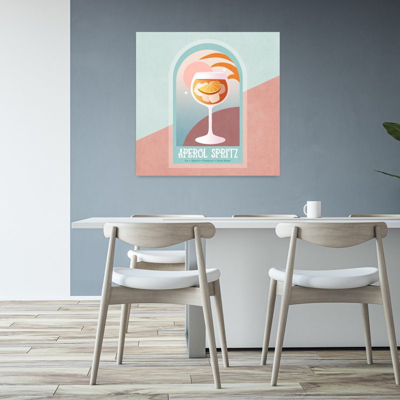 «Sunset Sip Delight», art rétro rétro au coucher du soleil, H 32 po x l 32 po