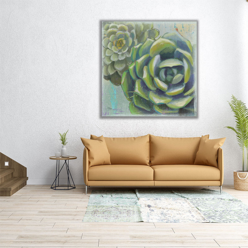 «Succulents II», reproduction d'art sur toile, H 12 po x l 12 po
