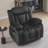 Kokal Fabric Manual Recliner Chair, 8-Point Vibration Massage with Lumbar Heating, Overstuffed Reclining Armchair with Side Storage Pocket for Living Room & Home Theater-944772932