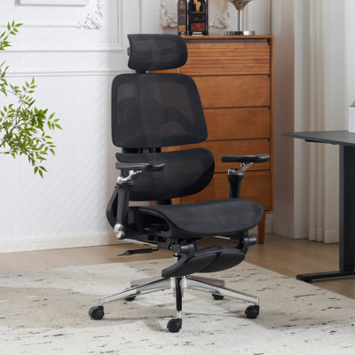 Ergonomic High Back Mesh Office Chair With Adjustable Headrest, Armrests & Lumbar Support
