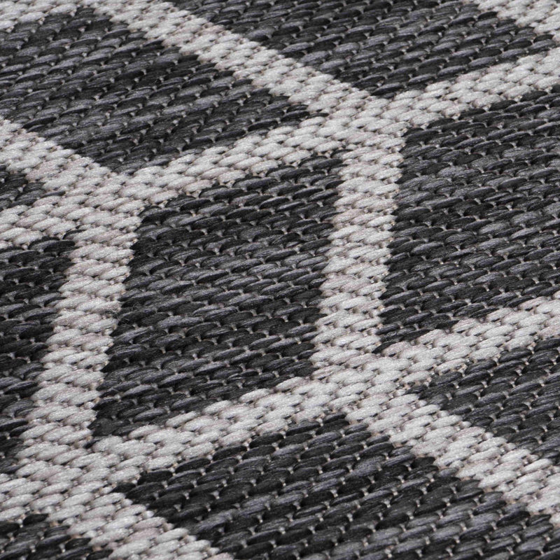 Tapis rectangulaire en polypropylène tissé à la machine à chevrons brun / crème Perrysburg, Rectangle 5 pi 3 po x 7 pi 7 po