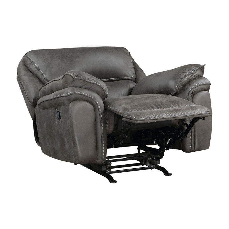 Chaise berçante inclinable en peluche de conception moderne en peluche gris