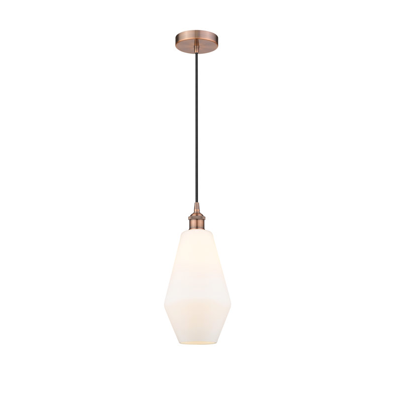 Gabbie 1 - Light Pendant, Matte White, Antique Copper