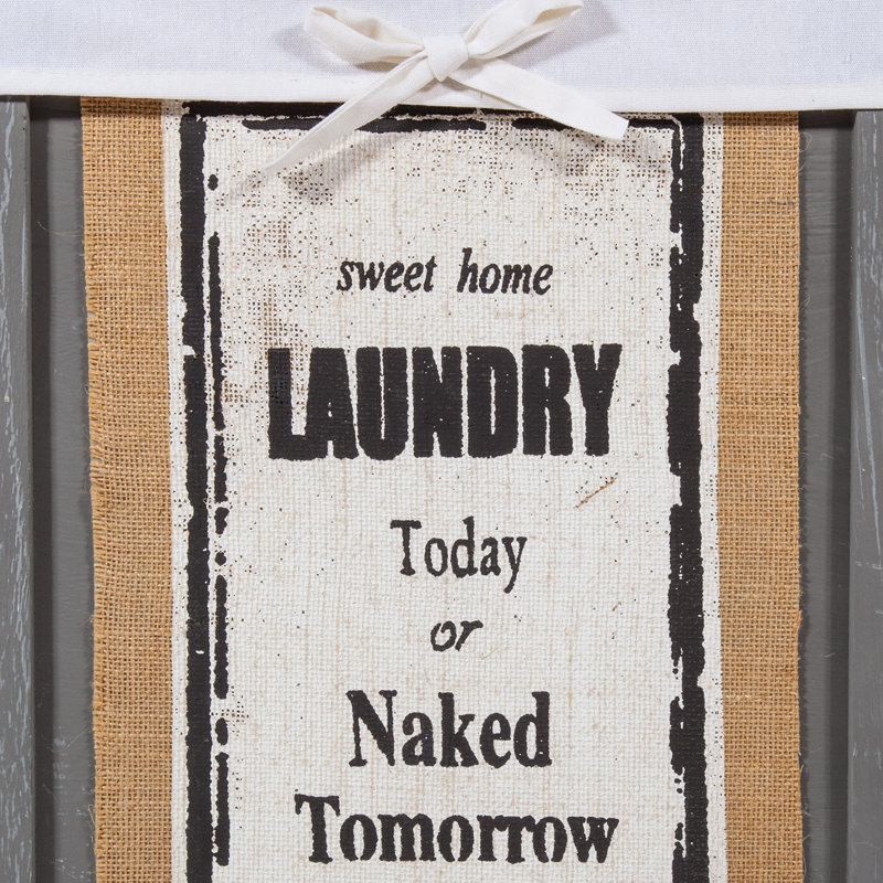 Wood Laundry Set with Handles, Grey