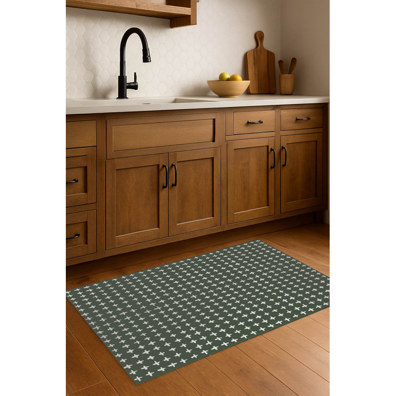 Tapis de cuisine anti-dérapant léger Check, Rectangle 4pi x 6 pi, Chimichurri