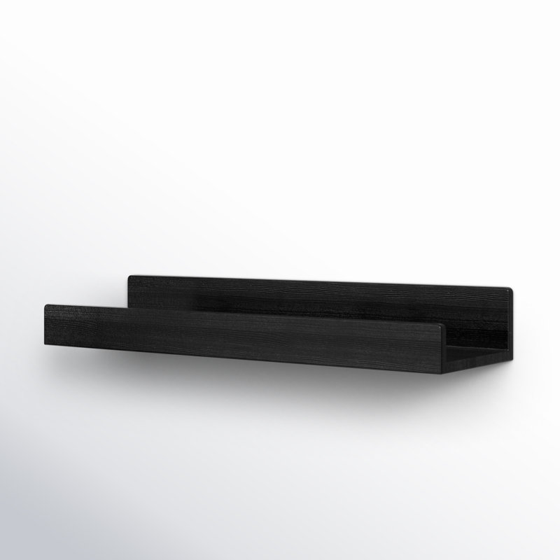 Tablettes murales Dezerea, H 3,5 po x l 24 po x P 7,25 po, Noir, noir, noir, noir