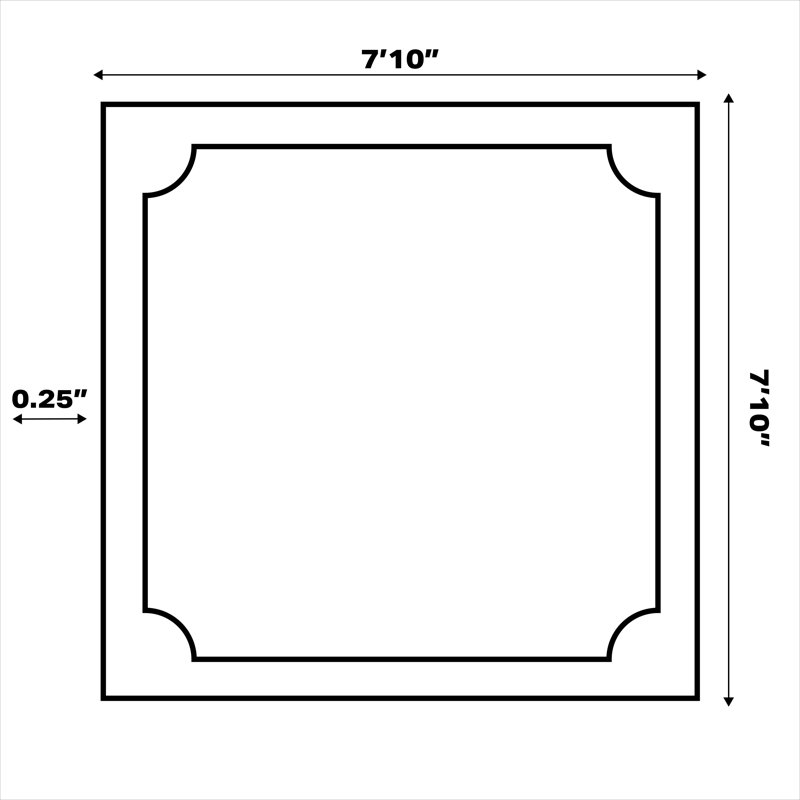Tapis terre cuite / bleu marine lavable à la machine Lesandra, Carré 7 pi 10 po