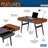 Techni Mobili  Writing Desk - Dual Side & Pull-Out Front Drawer  - Coated Grey Steel Frame