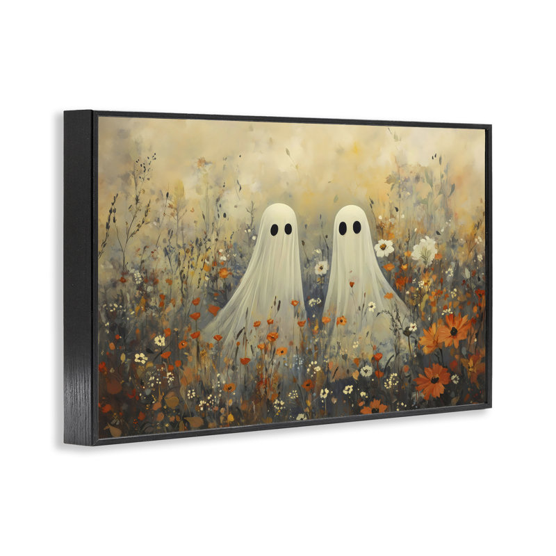 Ghost In Autumnal Meadow, estampe numérique, design par Creative Studio, H 16 po x l 24 po, Giclée encadrée noir minuit